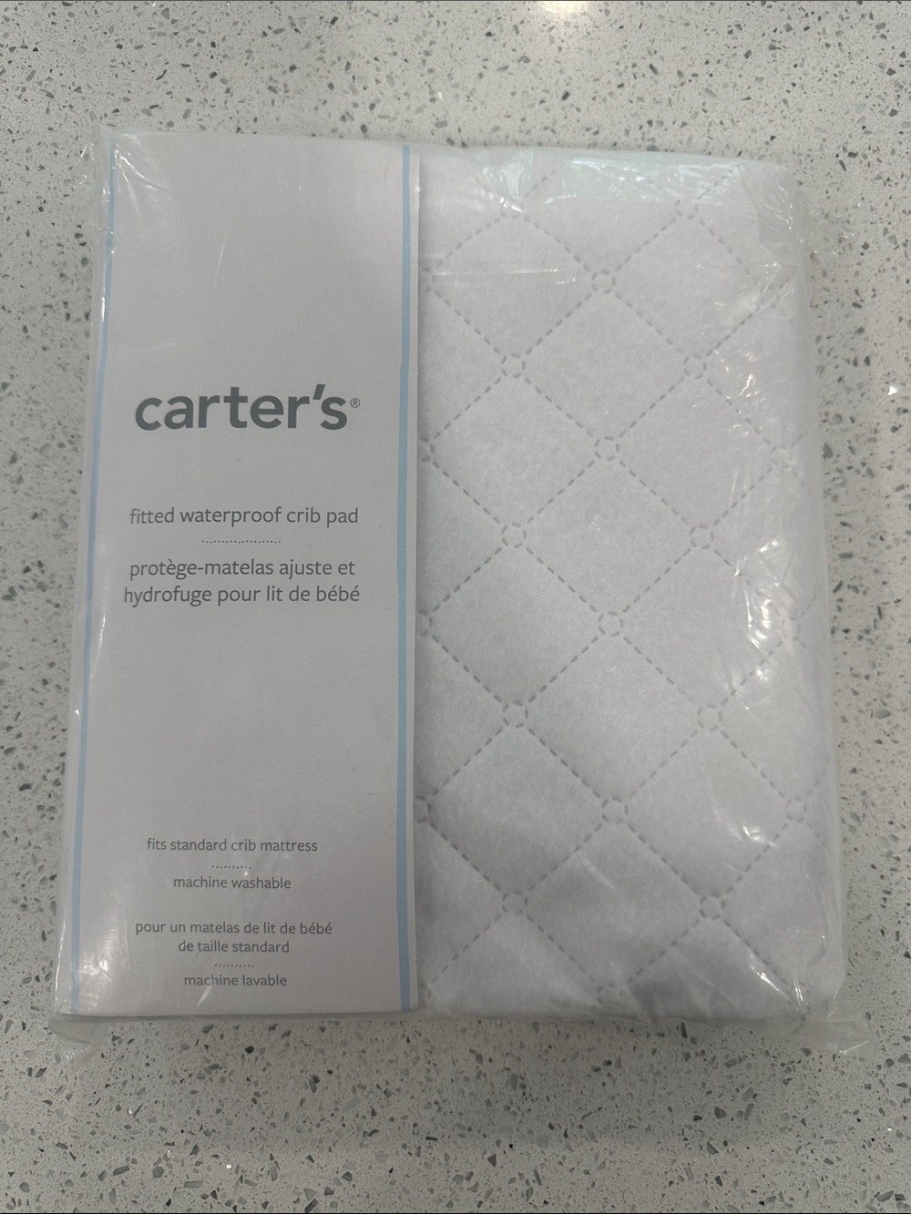 Carter's White Quilted Waterproof Crib Pad